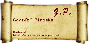 Gorzó Piroska névjegykártya